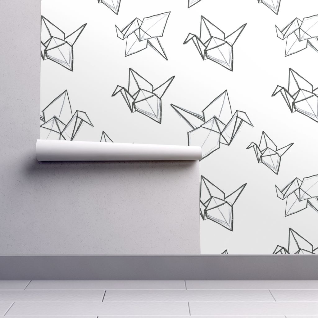 1024x1024 Origami Sketch On Isobar By Crafted Roostery Home Decor - Origami Sketch