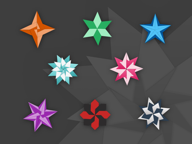 800x600 Origami Stars Illustrations Sketch Freebie - Origami Sketch