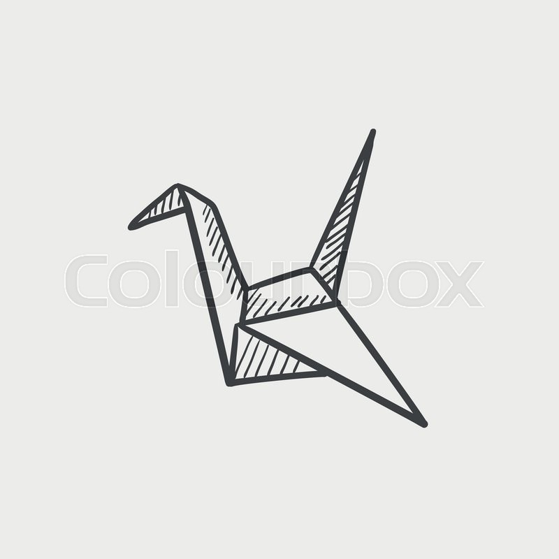 800x800 Origami Bird Sketch Icon For Web, Mobile And Infographics. Hand - Origami Sketch