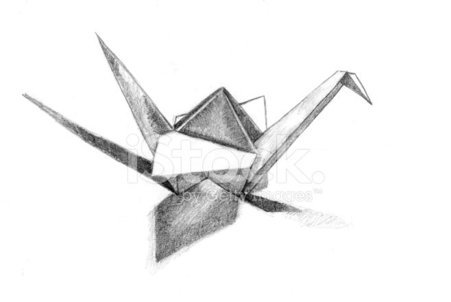 658x440 Paper Cranes Sketch Stock Vector - Origami Sketch