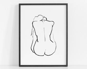 340x270 Figure Drawing Etsy - Original Art Sketch