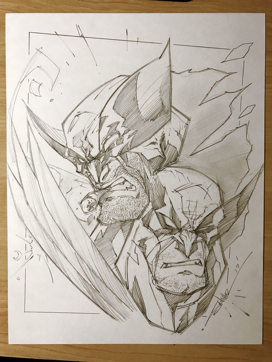 885x1181 Original Art Wolverine Head Sketches The Sketch Art Of Sanchez - Original Art Sketch