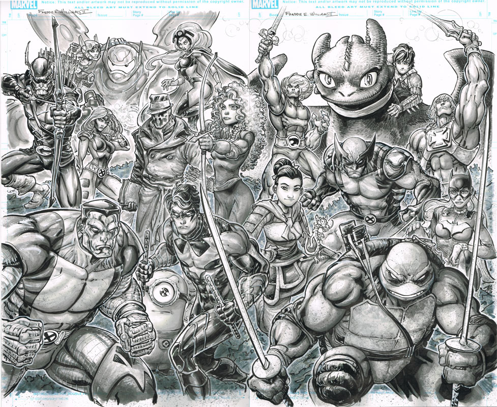 977x800 Warm Ups Original Art Freddie E. Williams Ii - Original Art Sketch