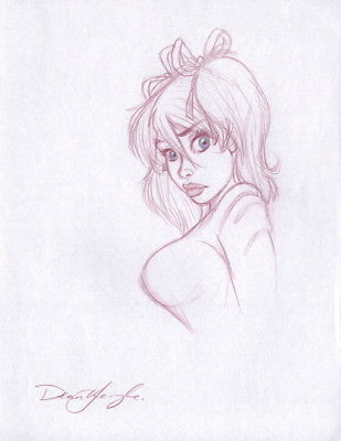 309x400 Dean Yeagle Signed Original Art Sketch ~ Mandy Drawing Playboy - Original Art Sketch
