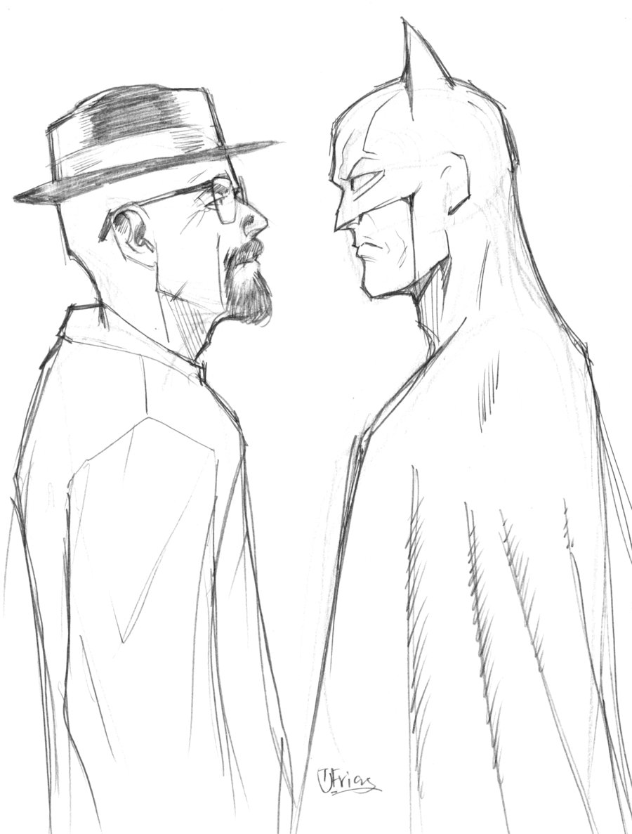 900x1187 Heisenberg Vs Batman By Guinnessyde - Original Heisenberg Sketch