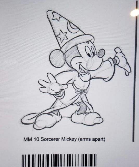 534x640 Disney Parks Sorcerer Mickey Mouse Artist Sketch Picture Original - Original Mickey Mouse Sketch