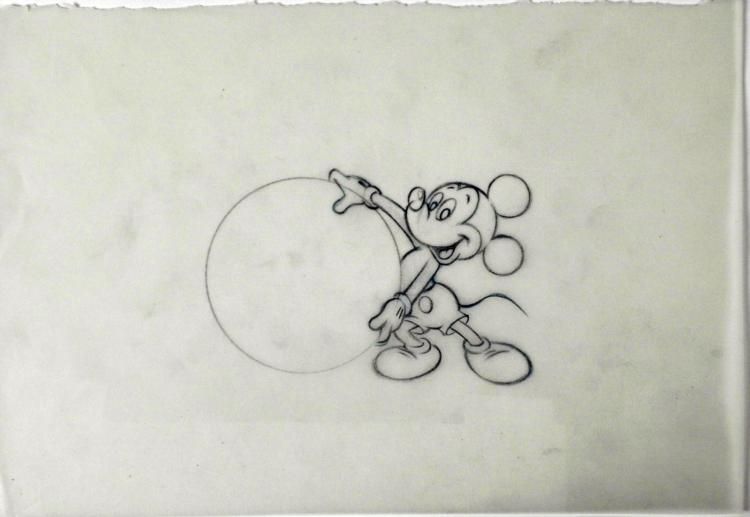 750x517 Original Drawing Disney Mickey Mouse Animation Big Ball - Original Mickey Mouse Sketch