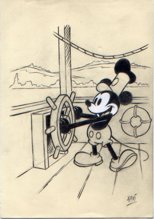 494x700 Xavier Vives Mateu - Original Mickey Mouse Sketch