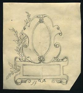 269x300 Drawing Sketches Original Of The 19eme Decorated Mirror Ebay - Original Sketches