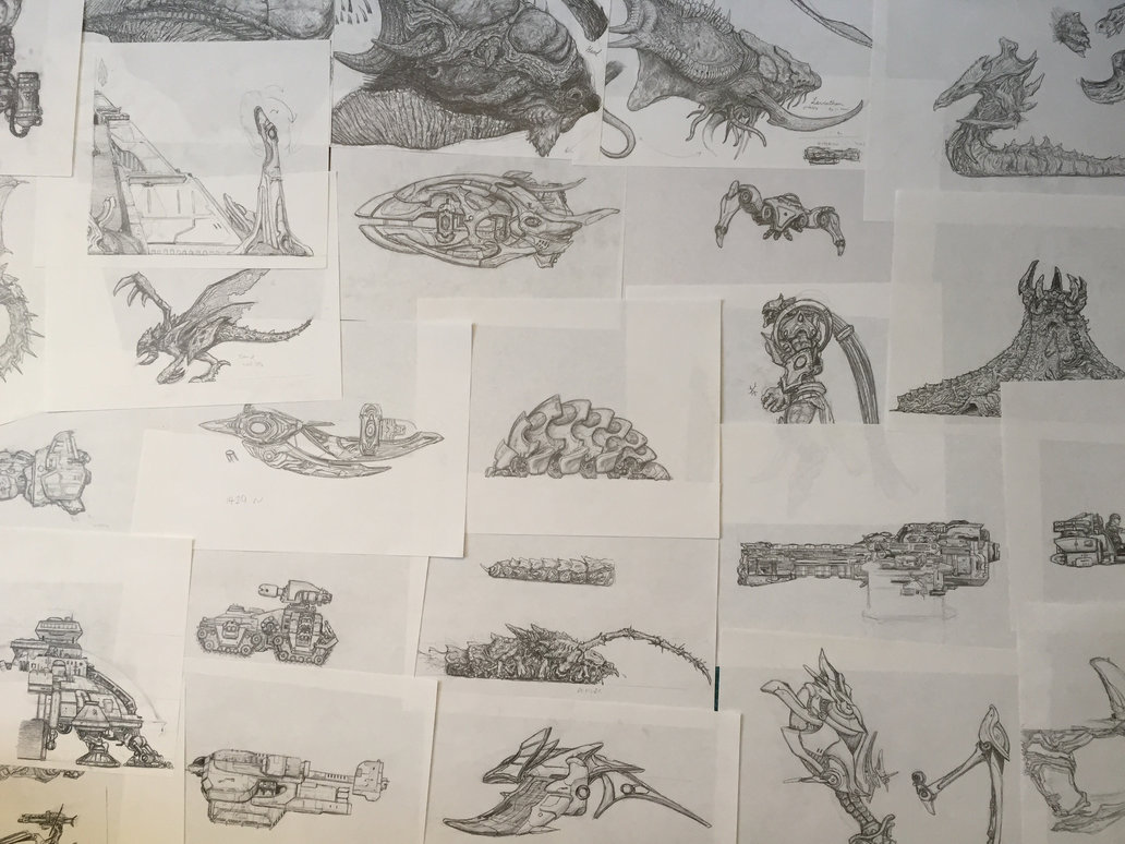 1032x774 Original Starcraft Sketches By Xiaorobear - Original Sketches