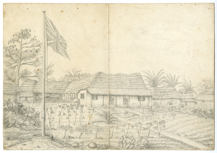 700x493 Three Original Pencil Sketches Of 19th Century British Colonial - Original Sketches