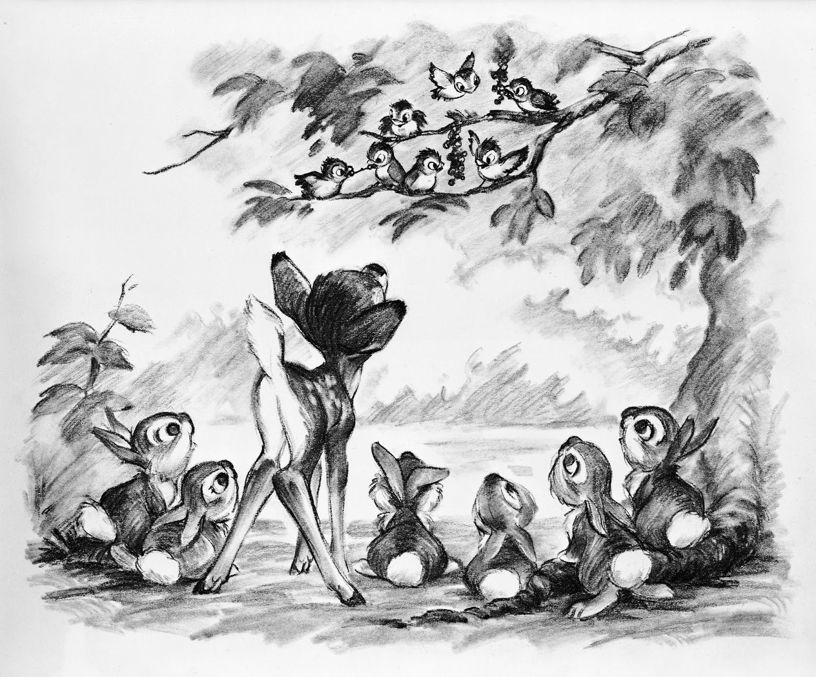 1600x1327 Bambi Original Sketches By Frank Thomas Inspiration Drawing - Original Sketches