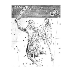 300x300 Constellation Of Orion With Halo Effect Poster By John Sanford - Orion Constellation Sketch