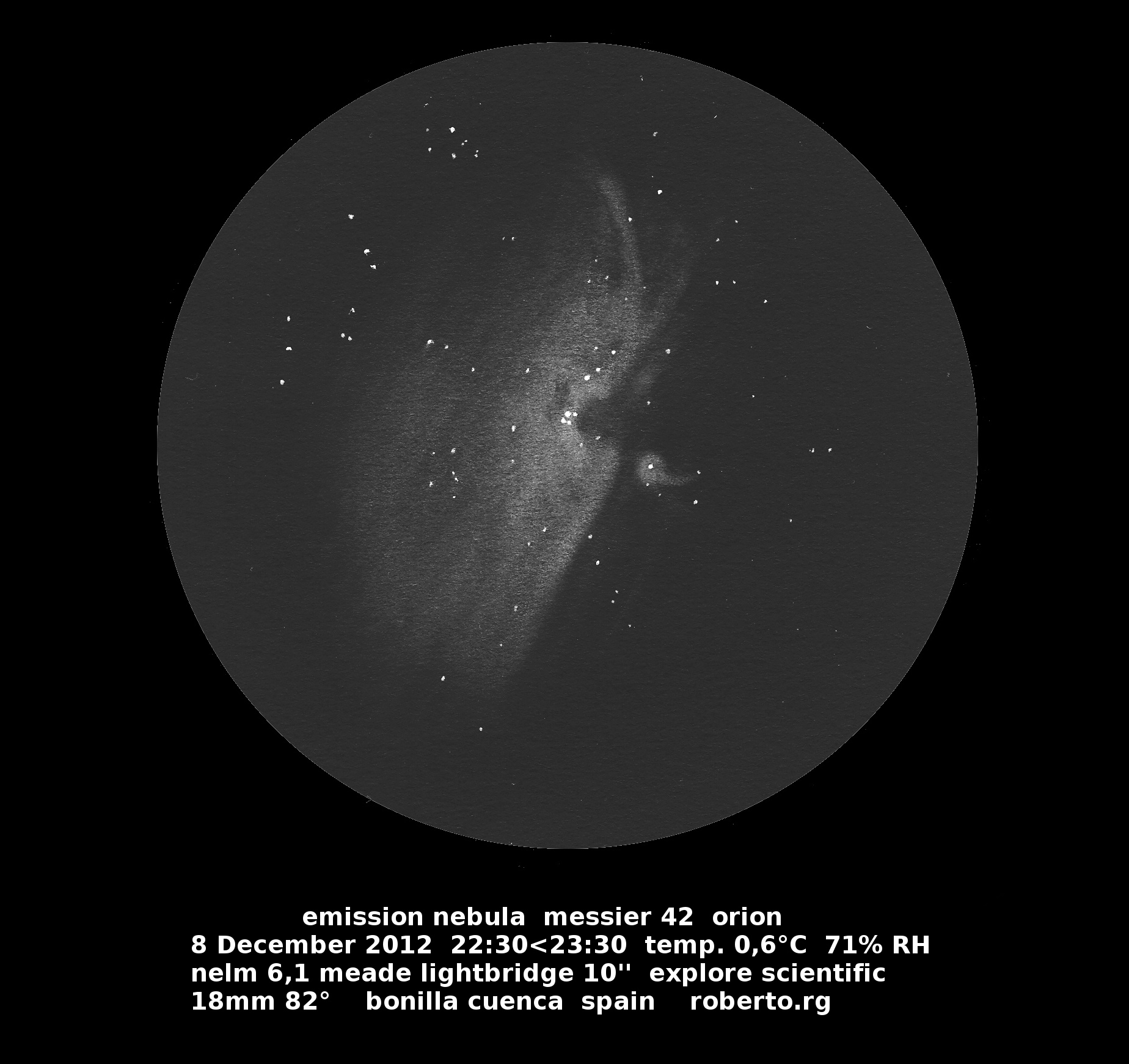 1848x1741 The Great Orion Nebula From Spain Astronomy Sketch Of The Day - Orion Sketch