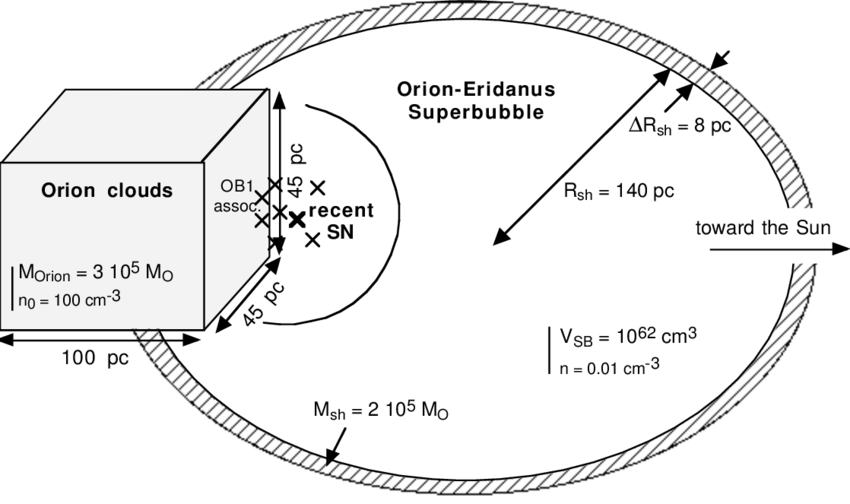 850x504 Dealised Sketch Of The Orion Eridanus Region, Specifying The - Orion Sketch