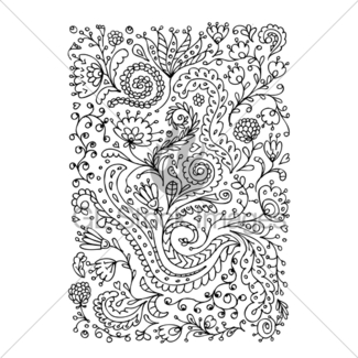 325x325 Floral Ornament Sketch, Silhouette For Your Design Gl Stock Images - Ornament Sketch