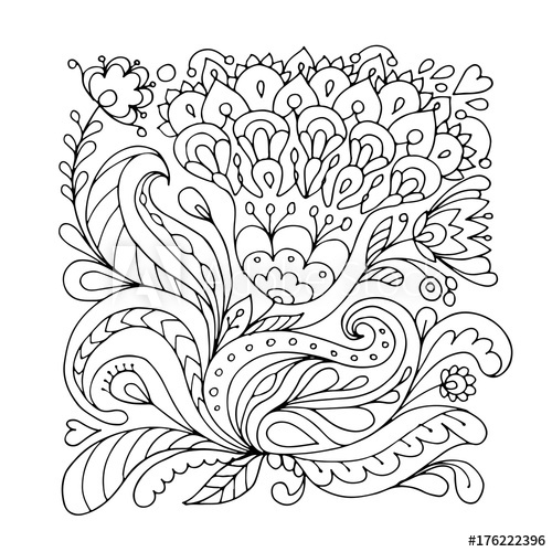 500x500 Floral Ornament, Sketch For Your Design - Ornament Sketch