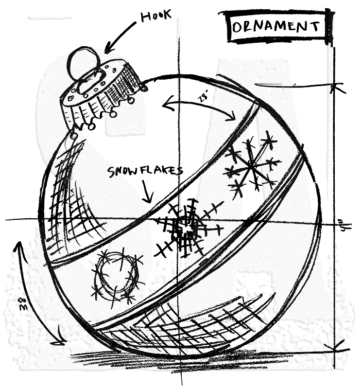 745x800 Tim Holtz Wood Mounted Stamp - Ornament Sketch