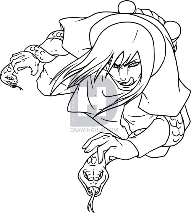 646x720 How To Draw Orochimaru, Step By Step, Drawing Guide, By Darkonator - Orochimaru Sketch