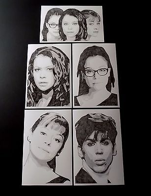 308x400 Orphan Black Sketch Print Set Of 5 Tatiana Maslany Jordan Gavaris - Orphan Sketch