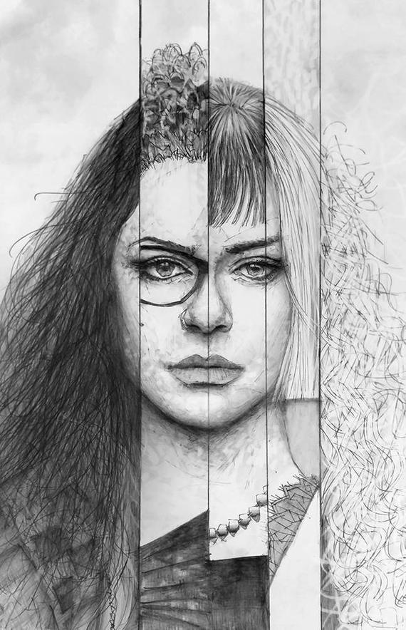 570x884 Orphan Black Giclee Print Of A Pencil Drawing Of Tatiana Etsy - Orphan Sketch