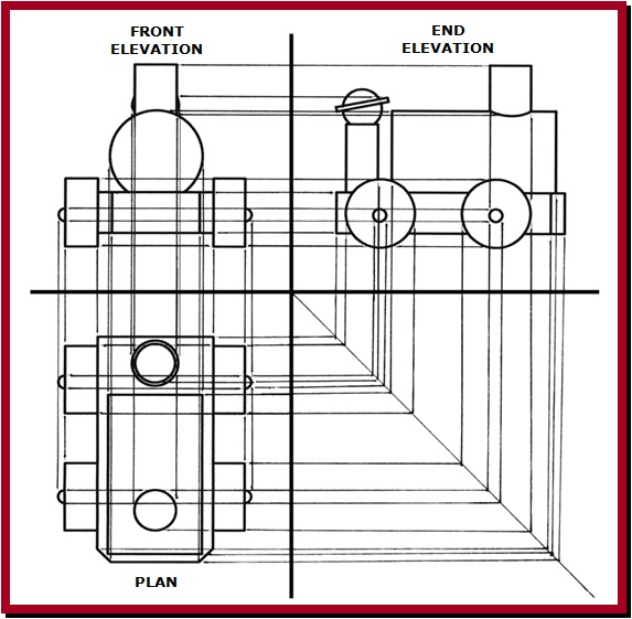 573x561 First Angle Orthographic Projection Design And Technology - Orthographic Sketch