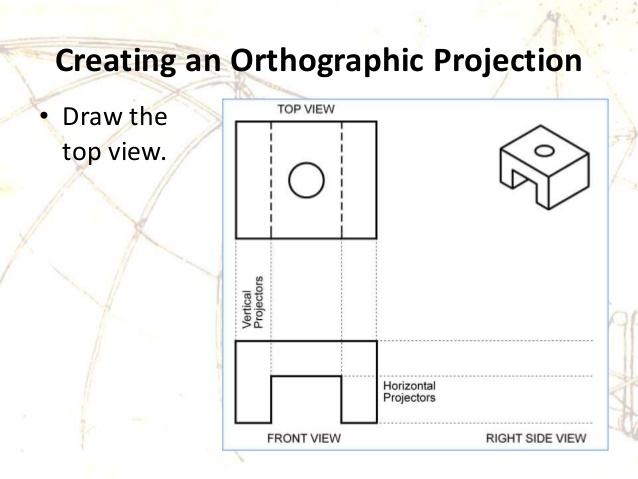 638x479 Engineering Drawing - Orthographic Sketch