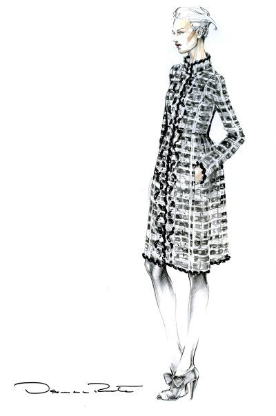 400x604 Random Oscar De La Renta Sketches Fashion Illustrations - Oscar Sketch