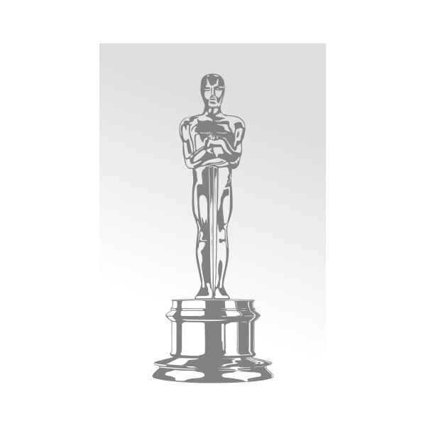 600x600 Decorative Stickers - Oscar Statue Sketch