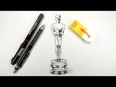 480x360 How To Draw An Oscar Statue - Oscar Statue Sketch
