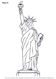 236x333 How To Draw The Statue Of Liberty Step By Step. Drawing Tutorials - Oscar Statue Sketch