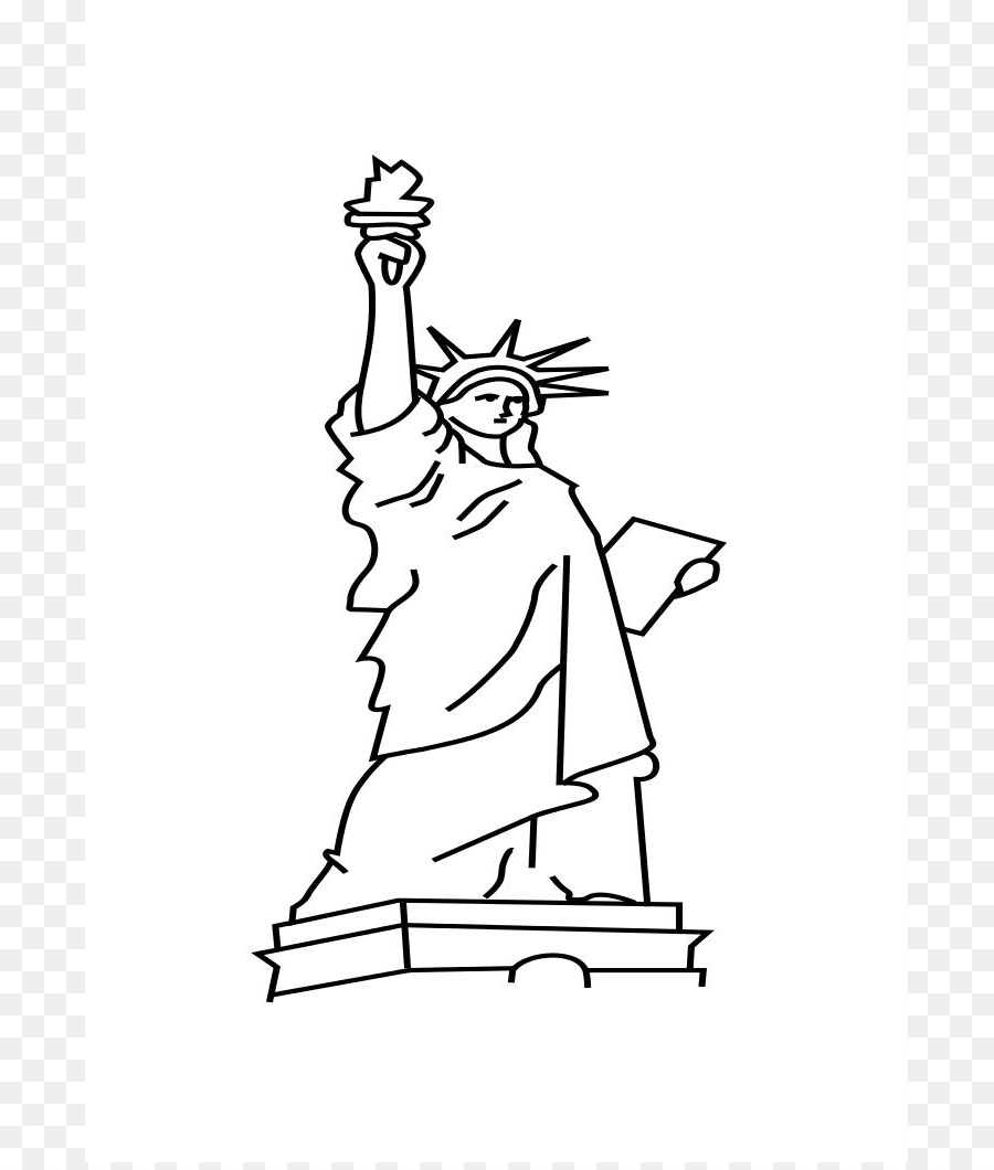 900x1060 Statue Of Liberty Cartoon Drawing Clip Art - Oscar Statue Sketch
