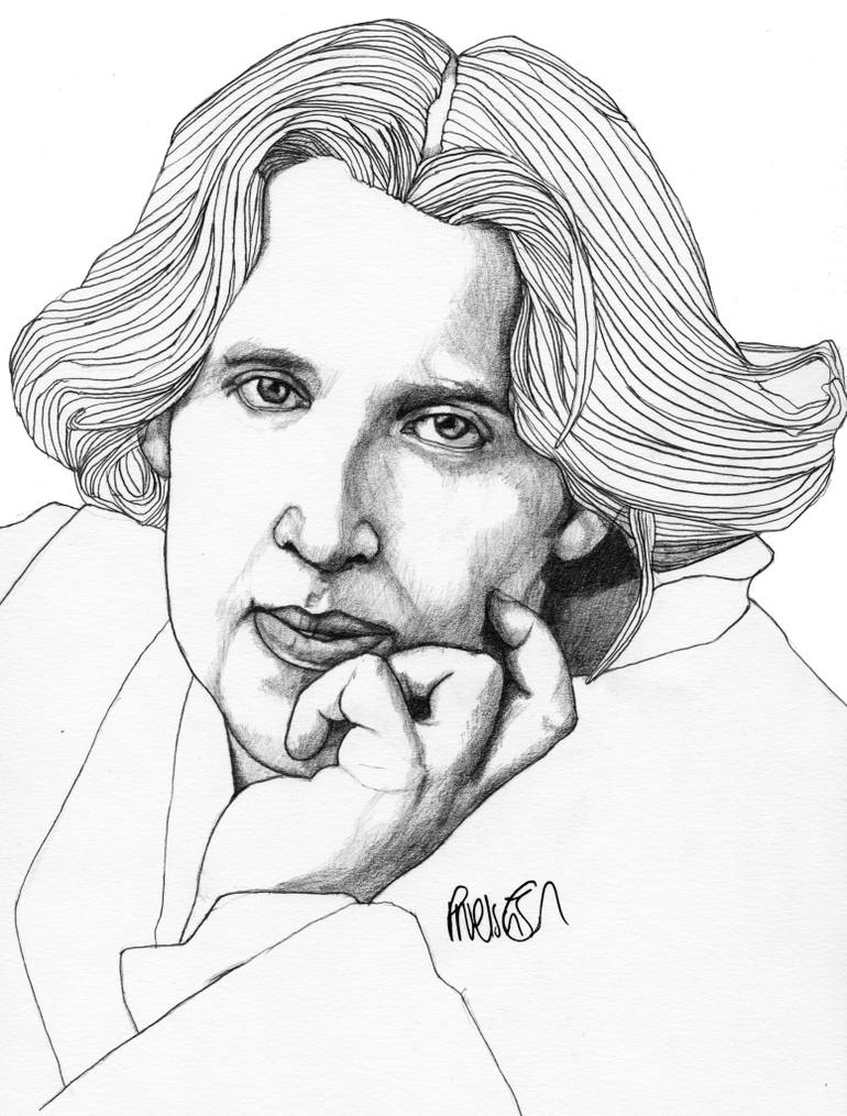 770x1015 Oscar Wilde Drawing By Paul Nelson Esch Saatchi Art - Oscar Wilde Sketch