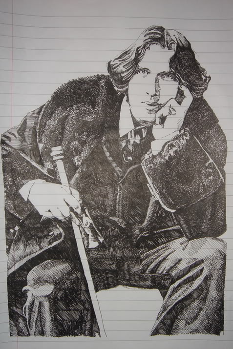 477x715 Oscar Wilde Pen Sketch By Newhedonism - Oscar Wilde Sketch