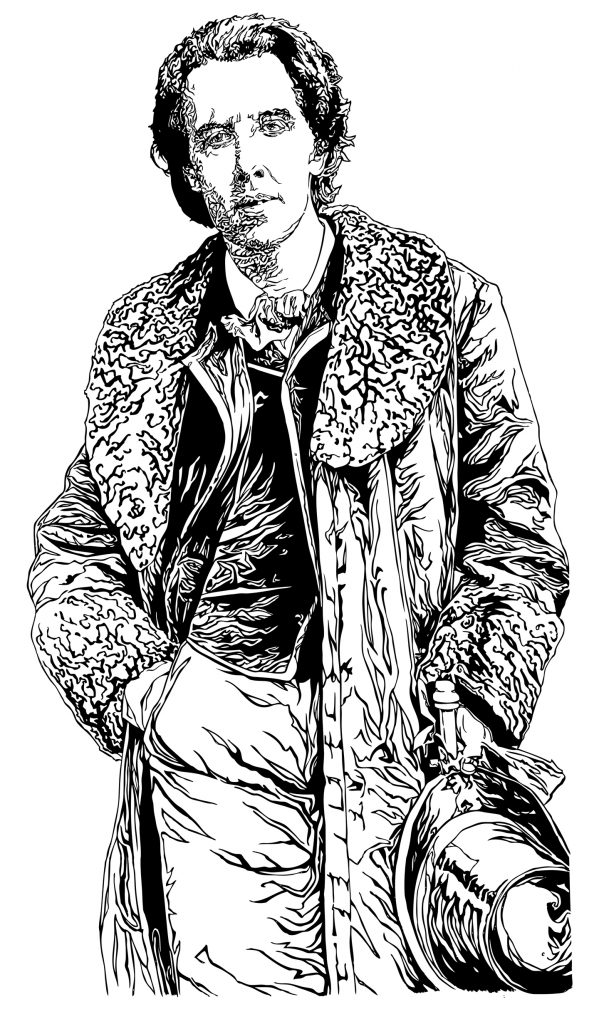 599x1024 Beckett And Wilde John Rooney Illustration - Oscar Wilde Sketch