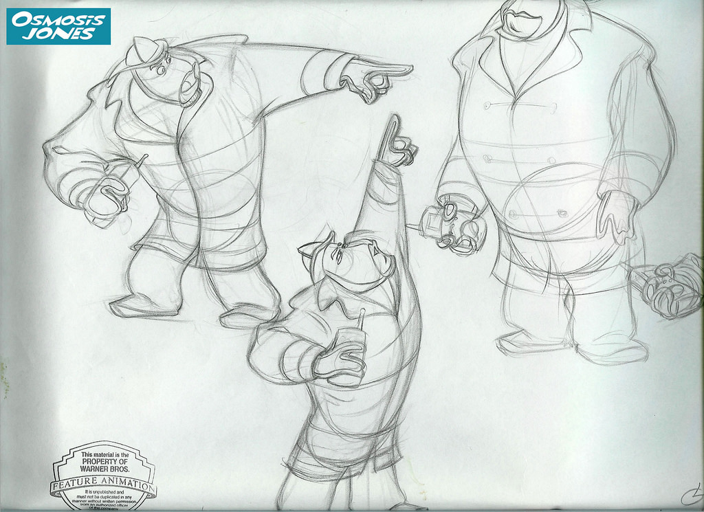 1024x745 Osmosis Jones Original Firemen Pencil Sketch Model - Osmosis Sketch