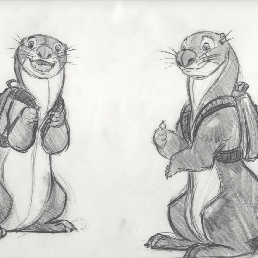 872x872 Travis Blaise Disney Animator Original Concept Sketch - Otter Sketch