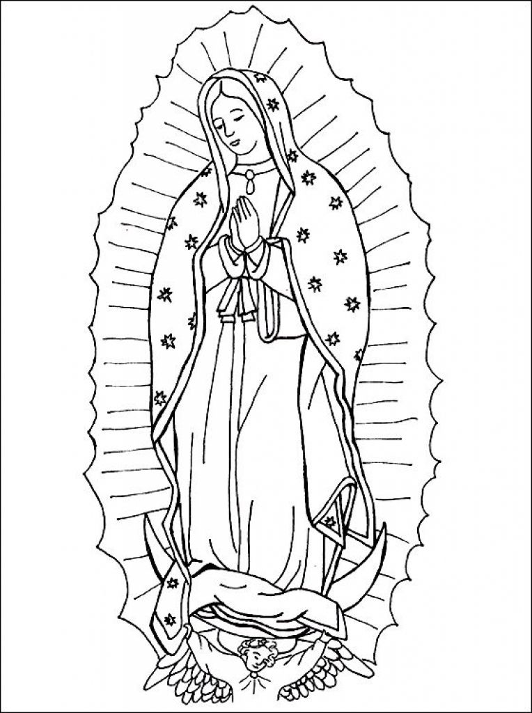 764x1024 Our Lady Of Guadalupe Coloring - Our Lady Of Guadalupe Sketch