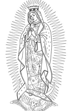 272x430 Our Lady Of Guadalupe Catholic Kids Coloring Pages - Our Lady Of Guadalupe Sketch