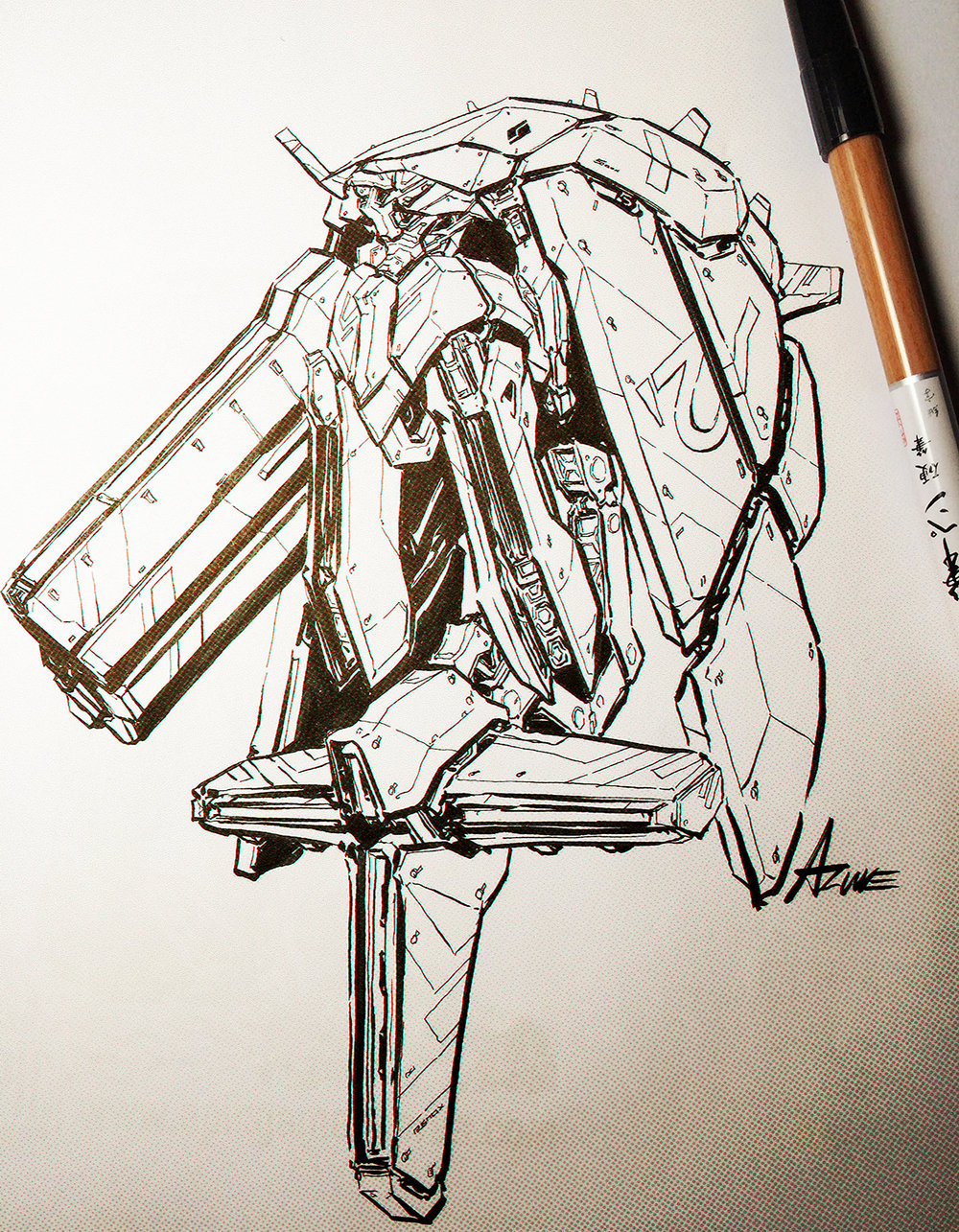 1000x1285 Jang Wook (Azure) Kim - Outer Space Sketches