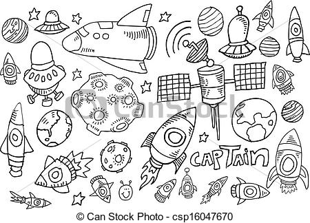 450x324 Outer Space Doodle Sketch Set. Outer Space Doodle Sketch Vector - Outer Space Sketches