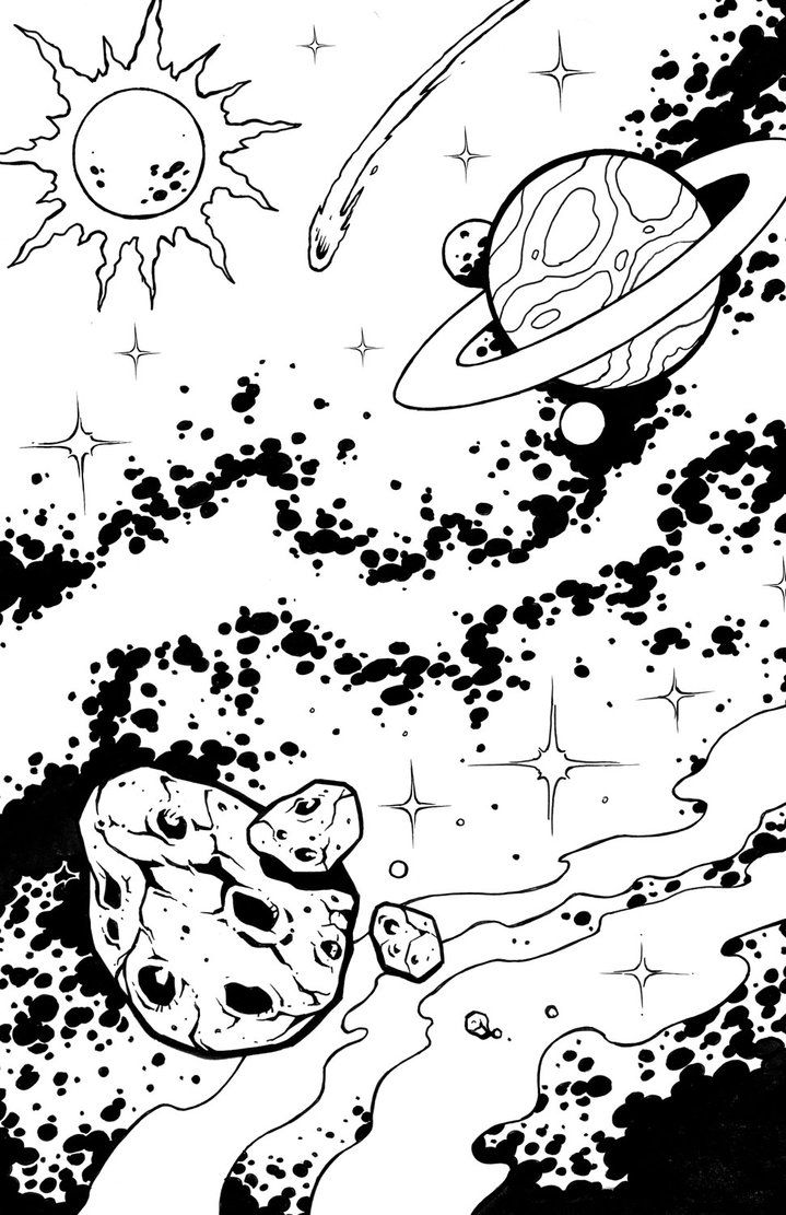 719x1111 Classic Comic Outer Space By Wolfehanson Lineart Sci Fi - Outer Space Sketches