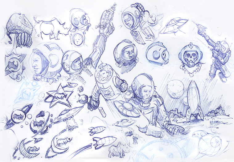 759x526 Designer Sketch Cardboard Safari News - Outer Space Sketches