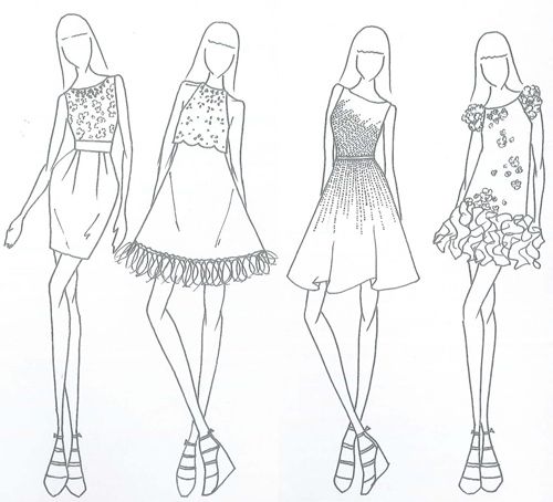 500x454 Outfit Sketches Designs Flagship Illustrations - Outfit Sketches