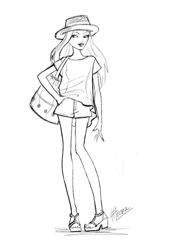 600x826 Sketches Of Some Cute Outfits For Summer - Outfit Sketches