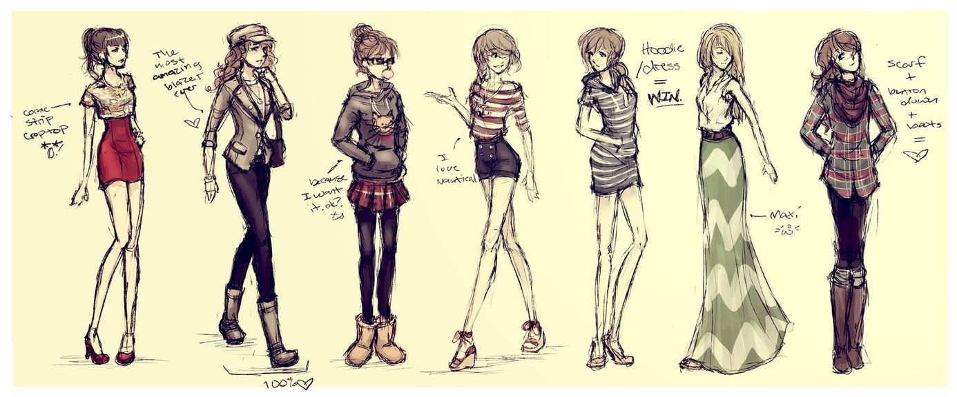 1386x576 Girlyoutfits Tumblr Cute Love Sketches Tumblr Outfit Sketch - Outfit Sketches