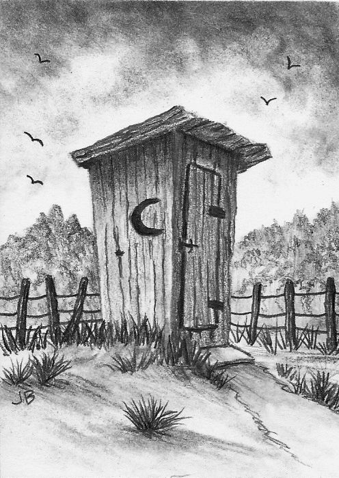 496x699 Pin By Dennis Williams On Art Tips Drawings, Pencil - Outhouse Sketch