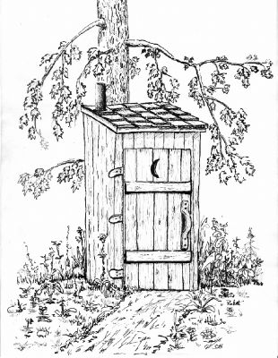 310x400 Drawings - Outhouse Sketch