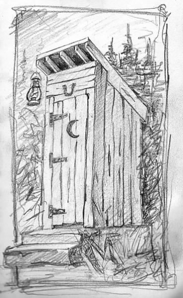 369x600 Outhouse - Outhouse Sketch