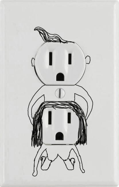 415x650 Doggy Style Sketch Art On Electrical Outlet Hee Hee - Outlet Sketch